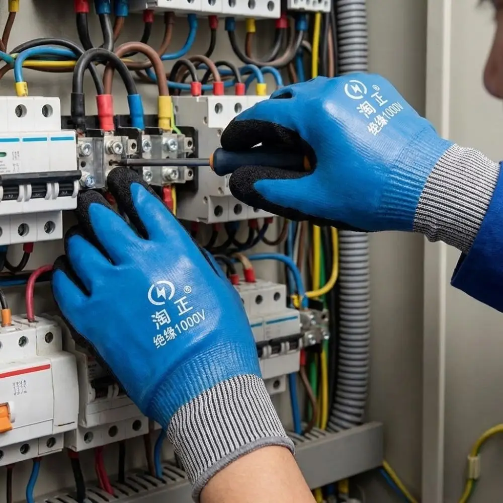 Withstanding Voltage 1000 V Electrician Insulating Gloves High Elasticity Anti Slip Safety Protective Gloves Anti-shock