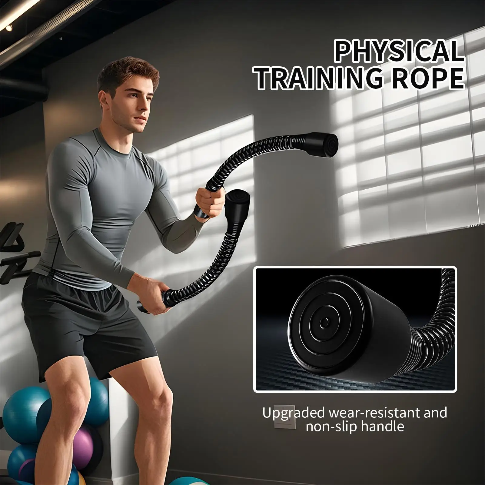 

Battle Ropes 2 Pieces Core Strength Weighted Ropes For Exercise High-Performance Home Gym Accessories Fitness Equipment For