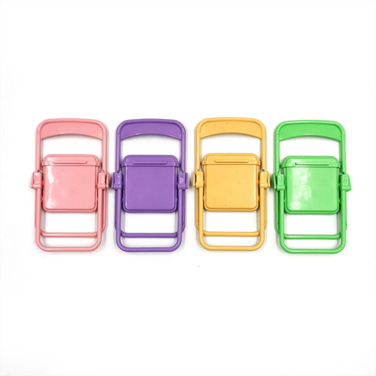 2026 Folding Chair Desktop Phone Stand Macaron Colored Stool Stand Ornament Portable Lazy Person Stand