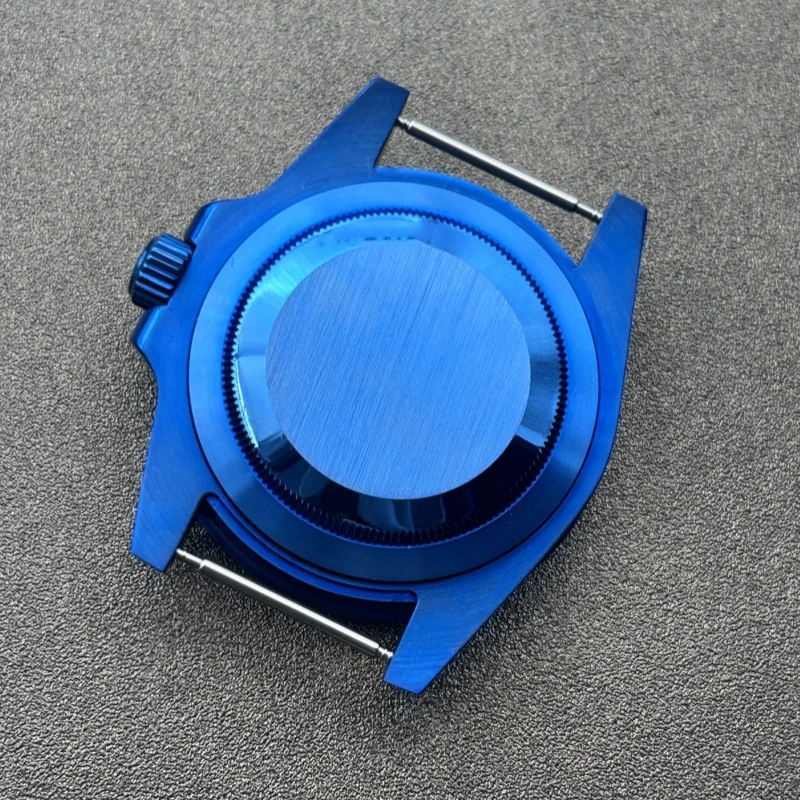 حافظة ساعة من الفولاذ المقاوم للصدأ NH35 حافظة زرقاء 40 مللي متر زجاج الياقوت 120 تناسب حركة NH34/NH35/NH36 #4