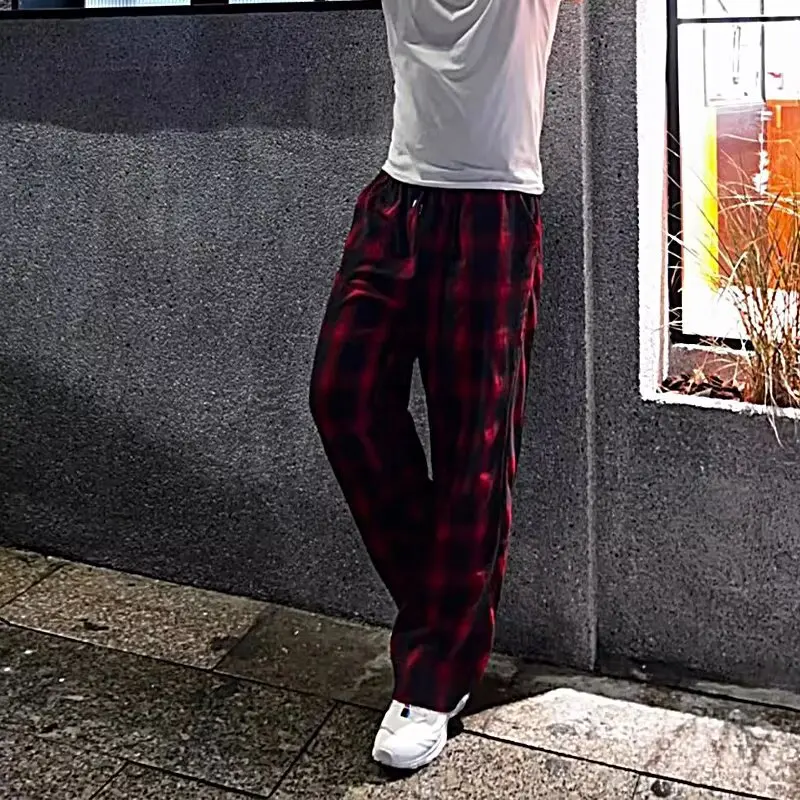Plaid Pants Mens Black Dress Pants With Red Stripe Red Black Plaid Pants -AliExpress