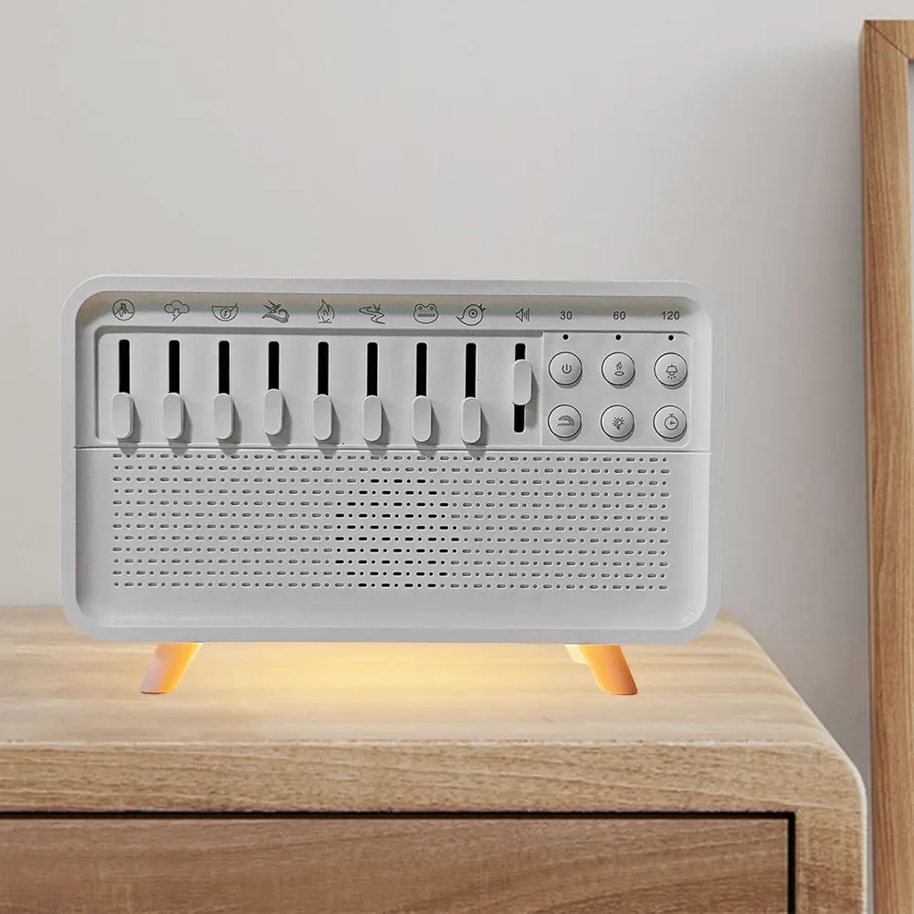 White Noise Machine Flame Air Diffuser Humidifier with BT Speaker & Night Light Aroma Diffuser for Adults Sleeping Meditation