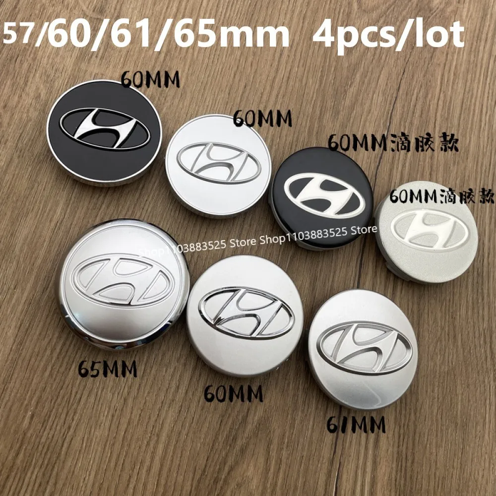 

4pc 57/60/61/65mm Wheel Center Hub Caps For Hyundai Elantra Verna sonata Palisade Bayon Tucson Inster Creta i30 i20 ix35 Celesta
