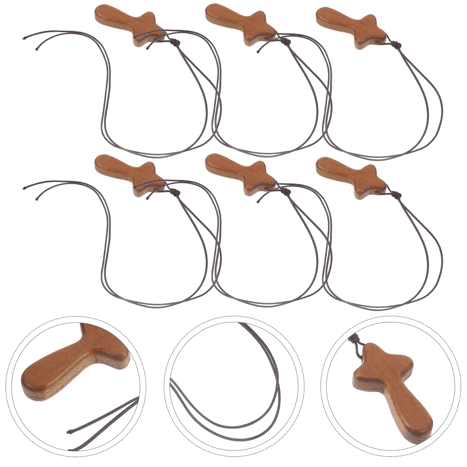 

6 Pcs Car Hanging Home Decor Wood Ornaments for Rear View Mirror