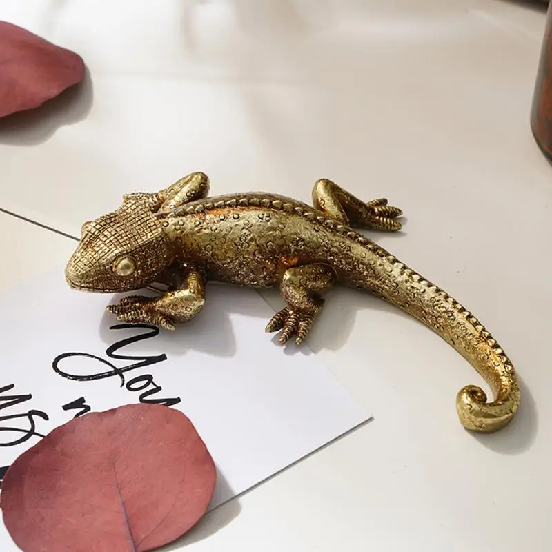 Lizard Statue 3D Resin Animal Statue Chameleon Lizard Home Wall Decor For Outdoor Garden Patio Porch Desktop