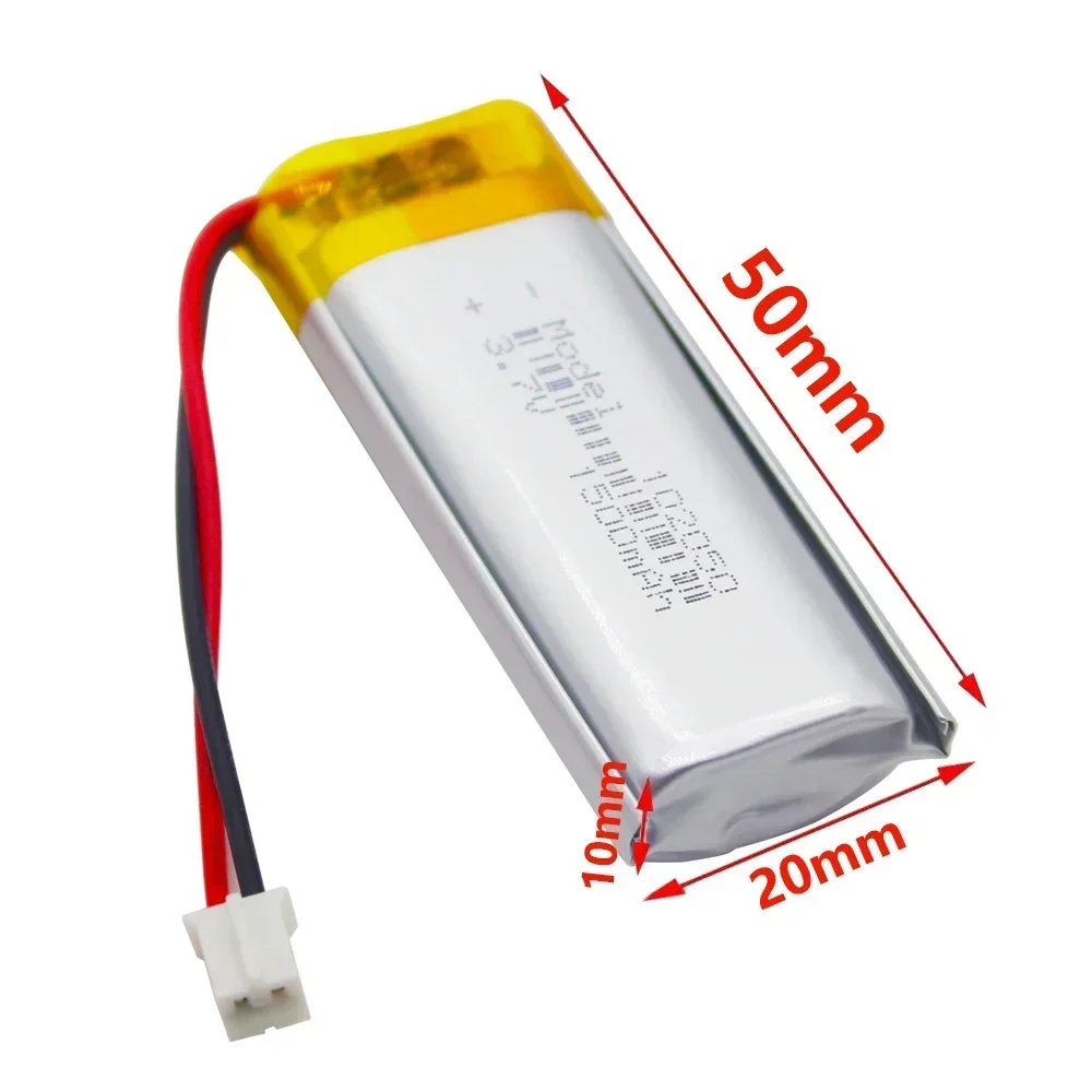 2pcs 3.7V 1500mAh Li-polymer Battery 102050 Cell Li-Po Rechargeable Batteries For MP3 MP4 GPS Bluetooth Headset POS Machines