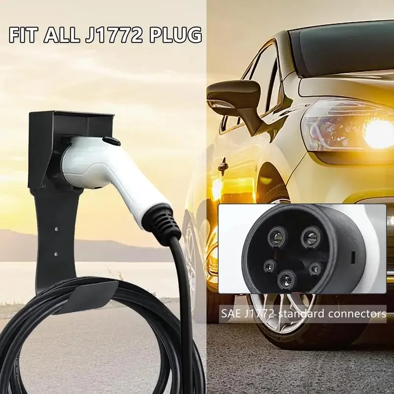 EV Charging Cable Holder Electric Car Charger Holder Convenient Installation Electric Car Charger Holder Wall Mount Organizer