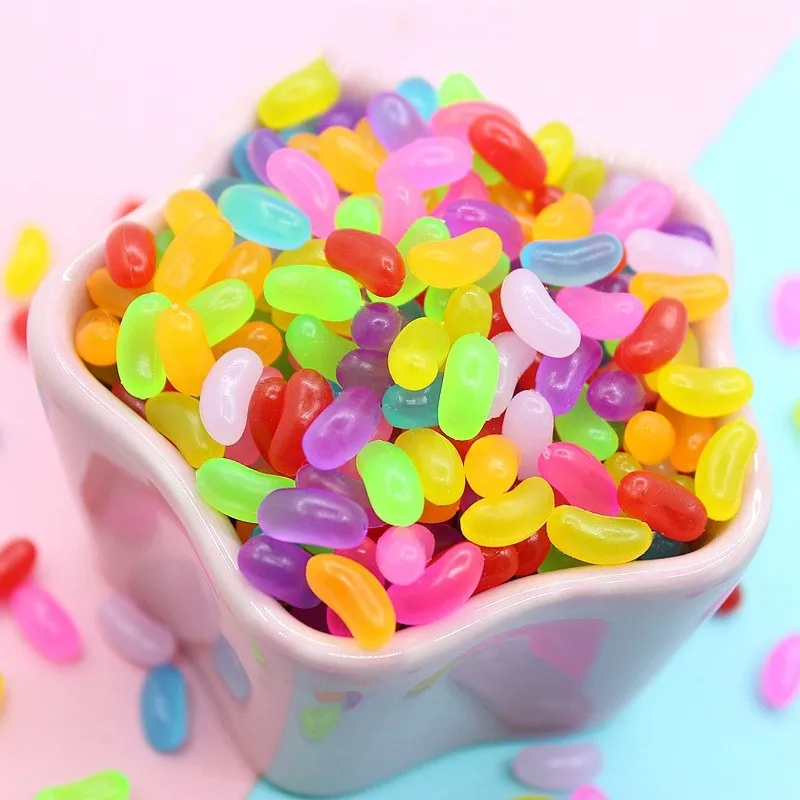 20pcs/bag Simulated Candy Cute Chocolate Bean Children Mini Toys Dollhouse Miniatures Diy Toy Kitchen for Kids Pretend Play