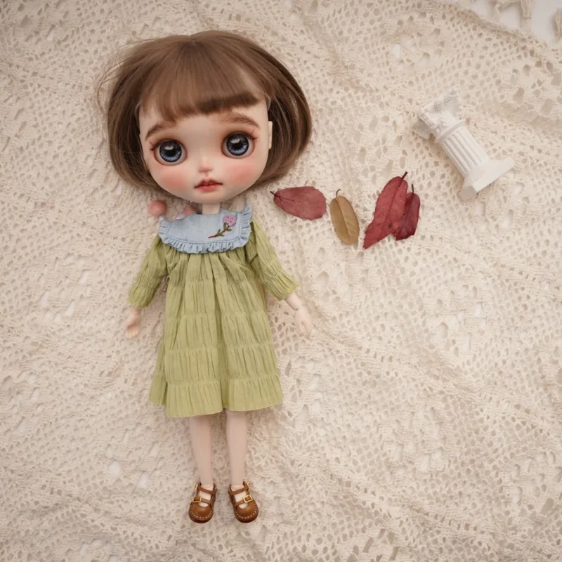 

In Stock Hand Embroidered Pleated Skirt Clothing Model FOR BLYTHE OB11 Ob24 Ob22az Doll Body Accesssories