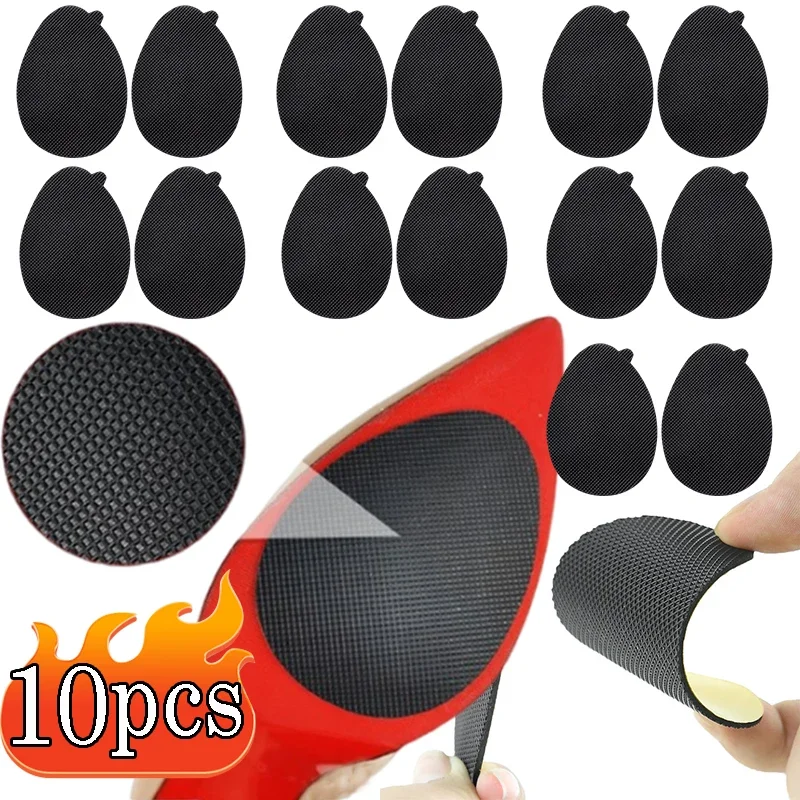 

10Pcs Non-slip Shoe Sole Protector High Heel Sandal Outsole Pad Oxford Frosted Sticker Non-slip Shoe Bottom Patch Pads Stickers