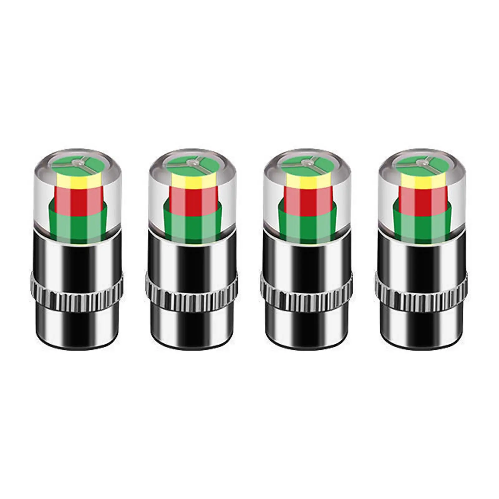 4PCS Car Tire Pressure Monitor Valve Stem Caps 36PSI, Universal Tire Pressure Sensor Indicator 3 Color Eye Alert Easy to Read view 4