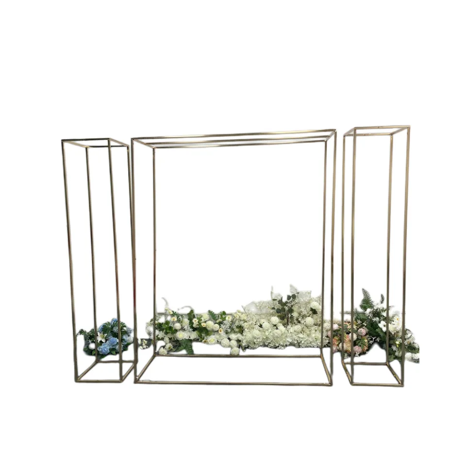 3PCS Luxury Flower Arch Wedding Favors Cake Stand Candy Dessert Bouquet Display Birthday Baptism Event Food Plinth Background