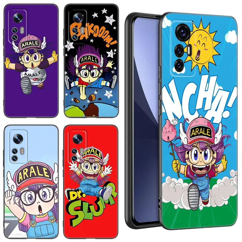 Dr Slump Arale Anime Black Silicone Phone Case For Xiaomi Mi 9 SE 8 10T 11 12 13 Lite 9T 11T 12S 12T 13T 14 Pro 5G NE 11i 12X