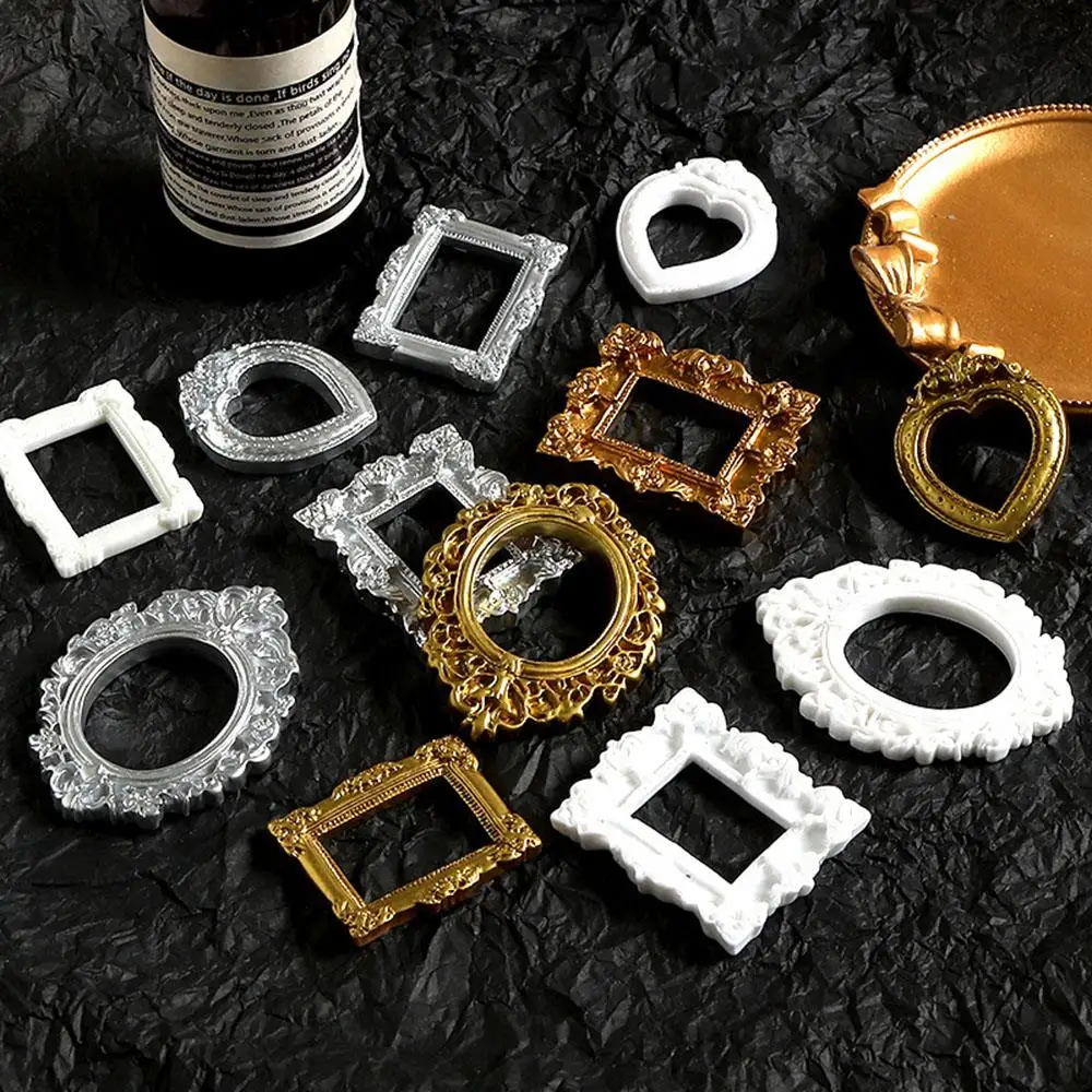 12Pc Golden Retro Miniature Photo Frames