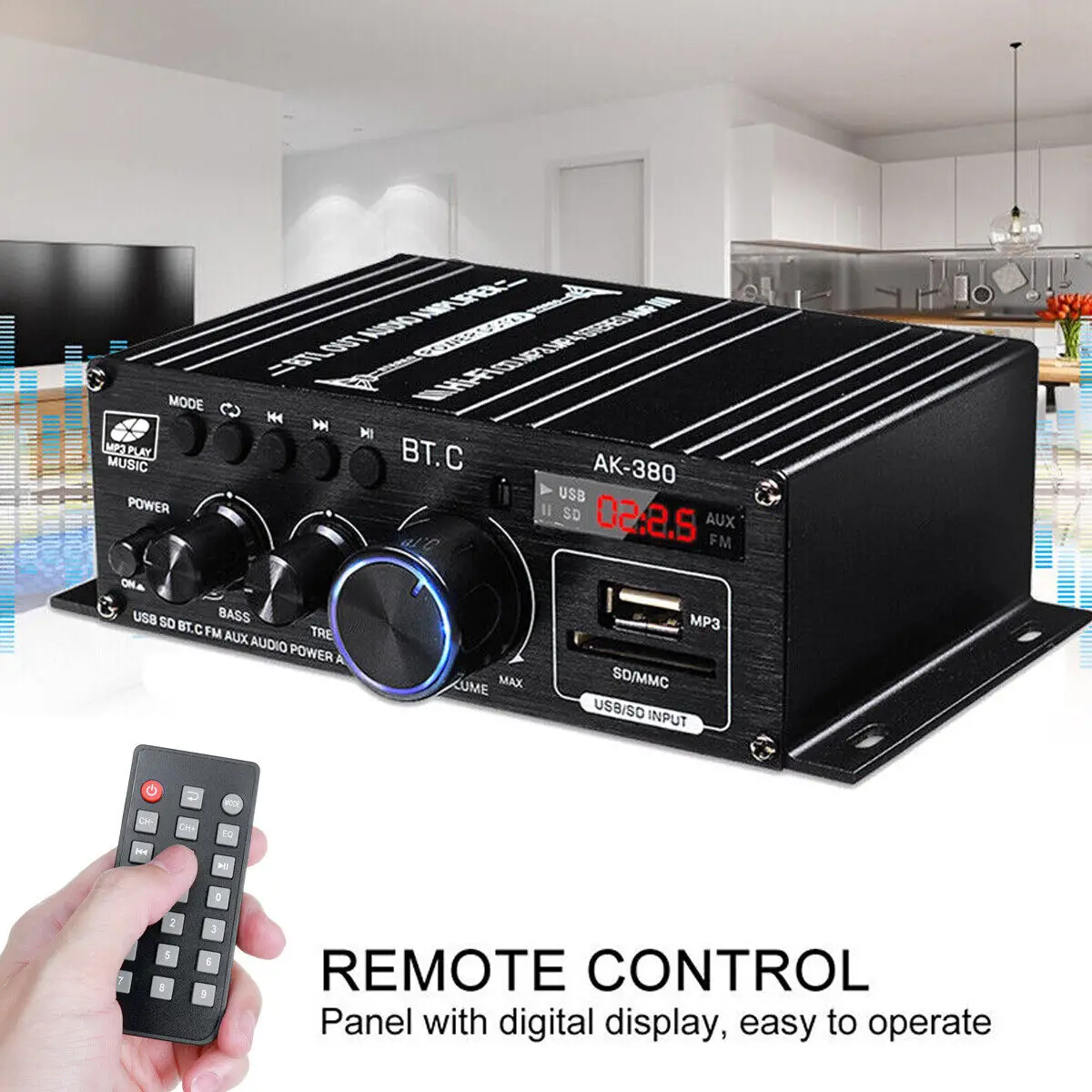 

AK38012V Hifi Power Amplifier Stereo Home Car BASS Audio Amp Car Speaker Class D Car Home Sound Power Amp Car Audio Amplifier