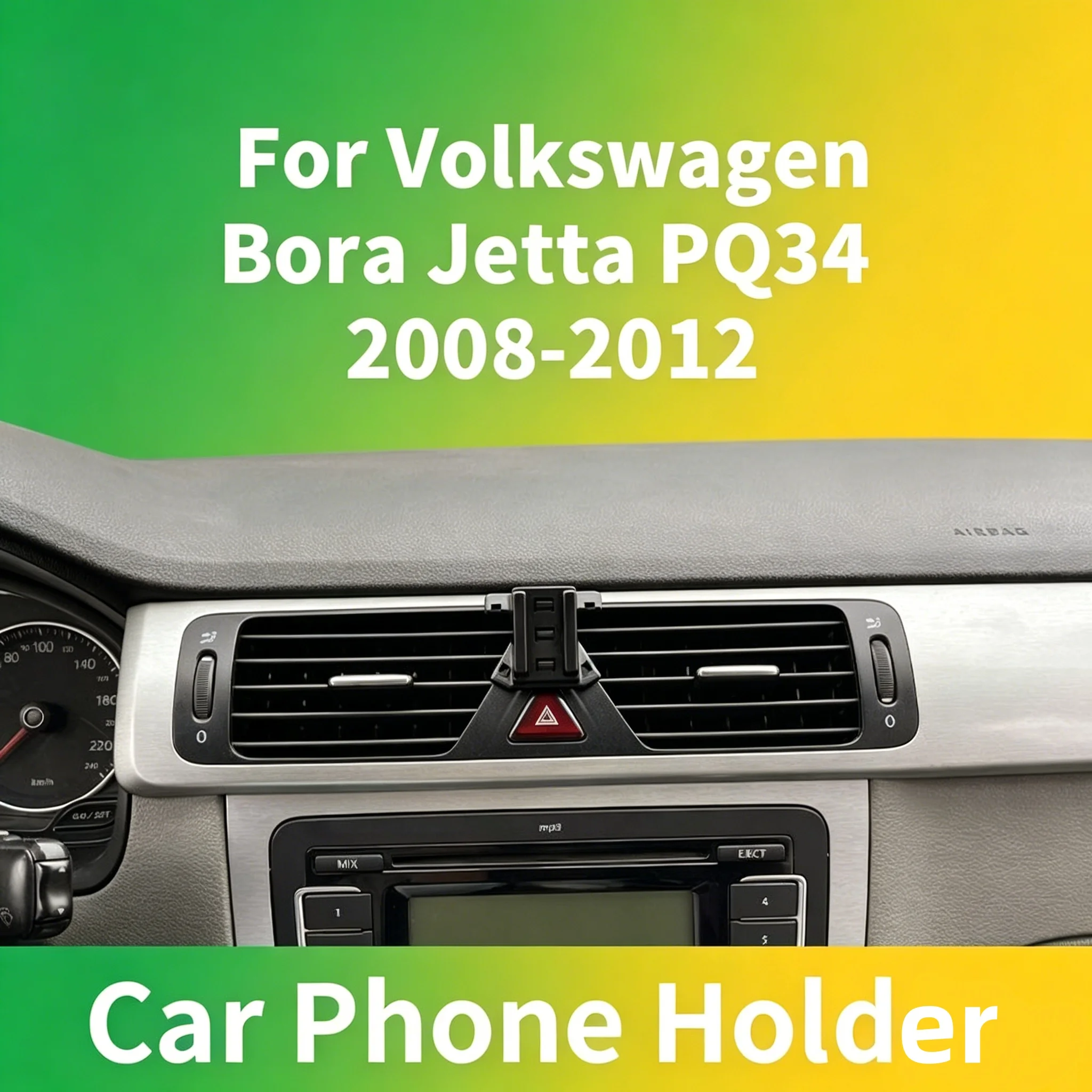 La base de soporte con clip para el soporte de teléfono para automóvil Volkswagen Bora Jetta PQ34 2008-2012 se puede combinar con varios soportes de teléfono.