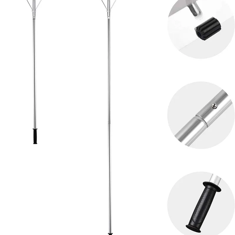 Roof snow scraper with two wheels push super long handle push roof snow rake