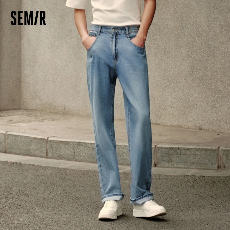 

Semir Jeans Men 2023 Autumn Retro Hong Kong Style Loose Straight-Leg Denim Long Pants