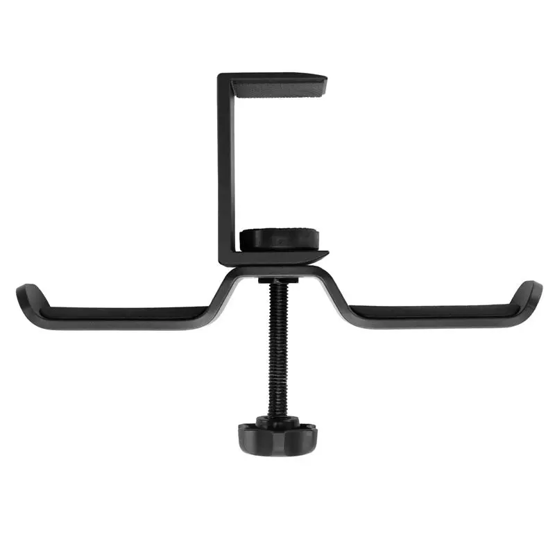 حامل سماعة الرأس المزدوج B68C تحت المكتب، حامل سماعة الرأس لمكتب ألعاب الكمبيوتر العالمي، يدور 360 درجة، رف تثبيت سماعة الأذن