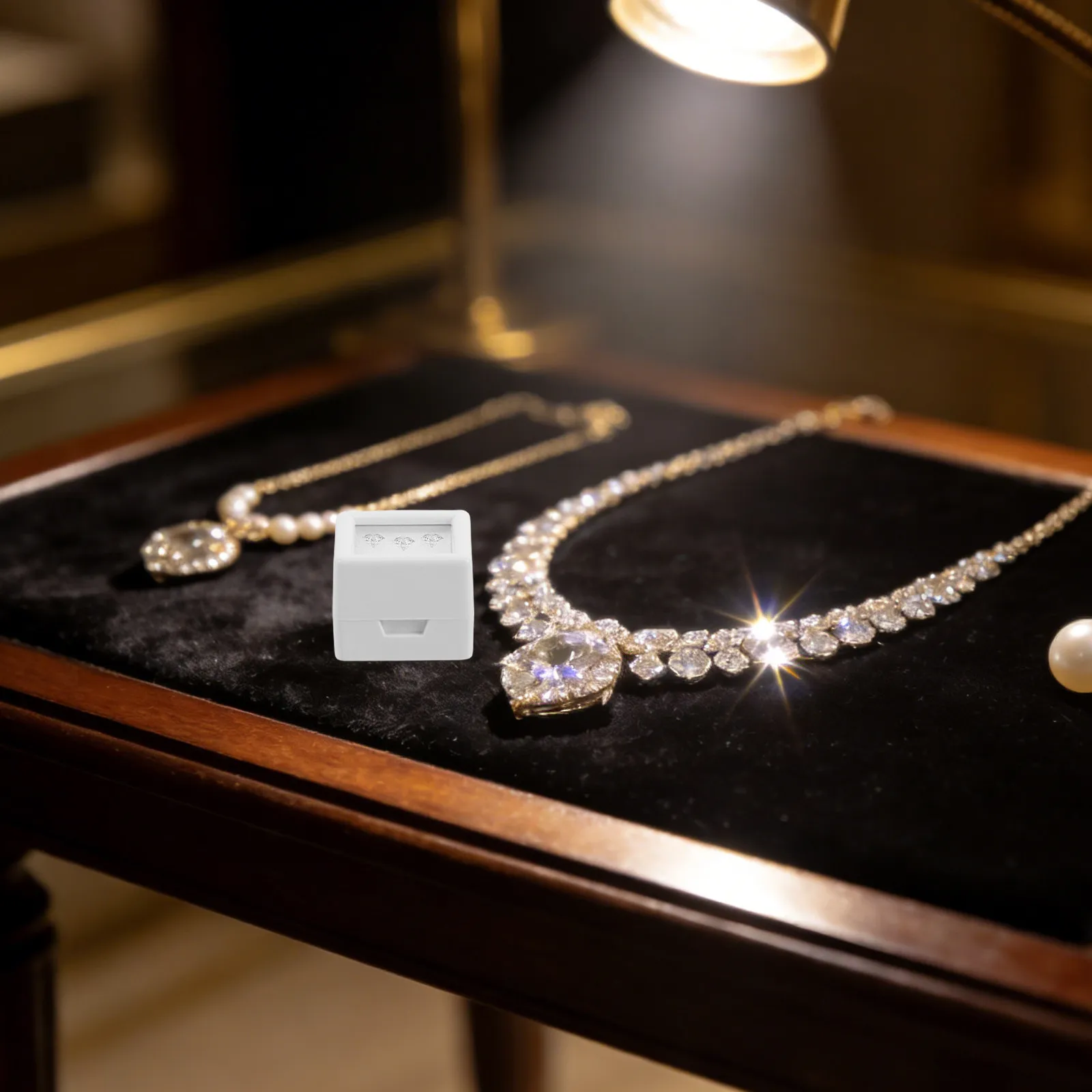 

20Pcs Small Diamond Gemstone Display Box Square Acrylic Crystal Box with Clear Lid for Jewelry Presentation Loose Stone Storage