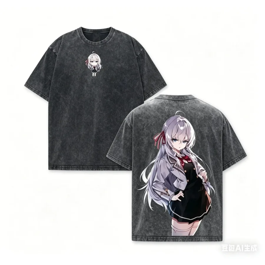 Anime Alya Sometimes Hides Her Feelings in Russian Oversized T Shirt Alisa Mikhailovna Kujou Washed Short Sleeve Graphics Tees