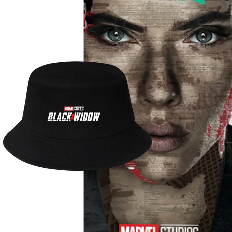 Marvel anime peripheral black widow personality creative fisherman hat hip-hop basin hat sunscreen fashion comfortable sun hat