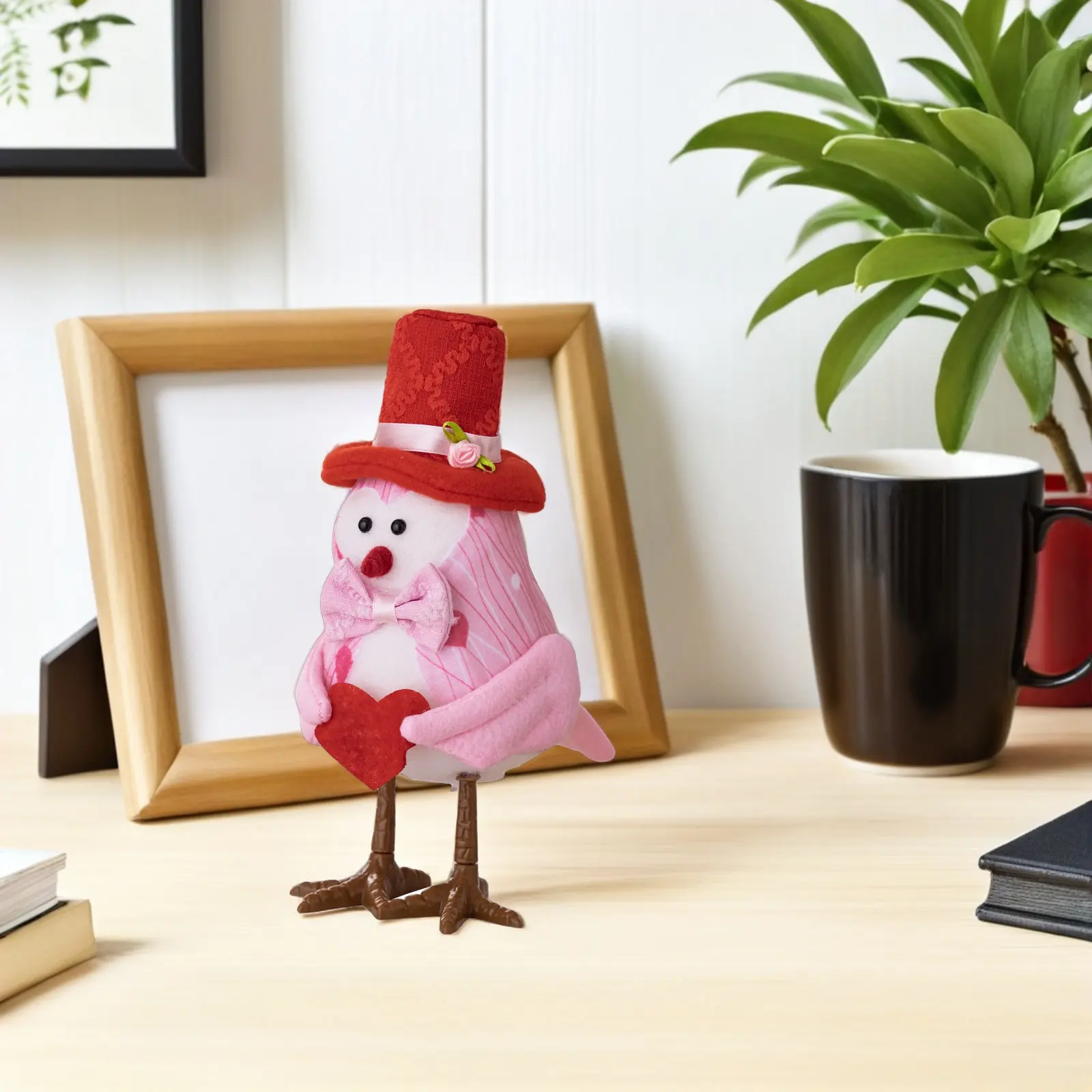 

2 шт. Красные светящиеся птички для романтического декора стола, искусственные птицы-любовники, статуэтки любовных птиц