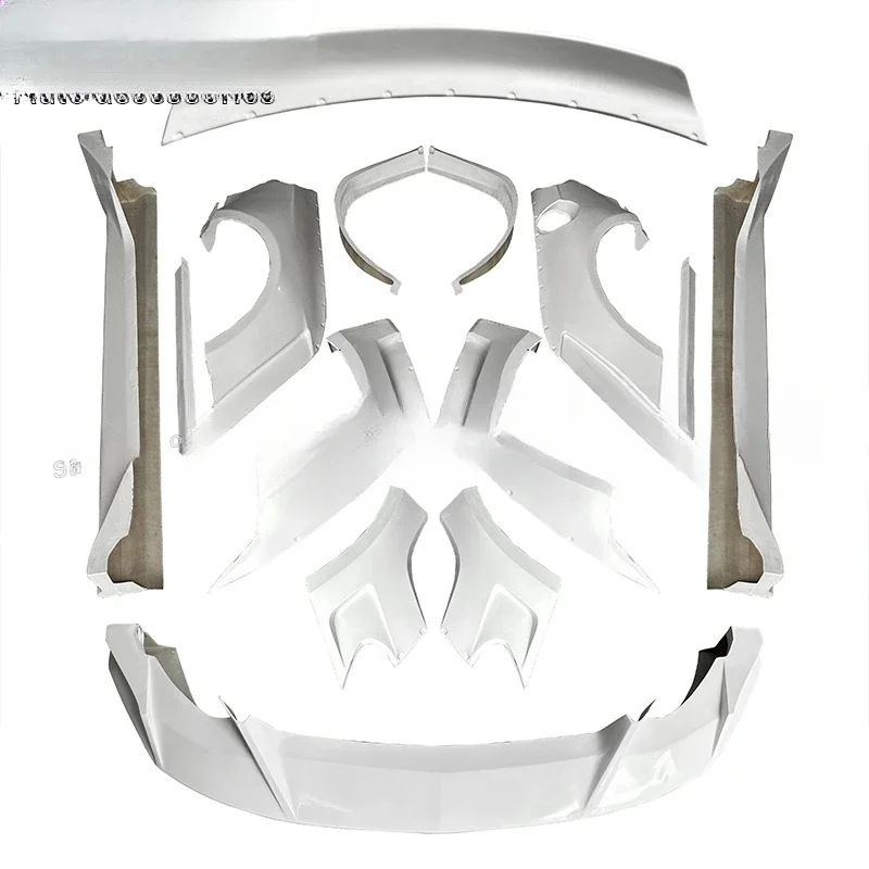 High Quality Fiberglass Wide Body Kits With Front Bumper Lip Side Fenders Side Skirts Rear Wings Front Canards Fit F
