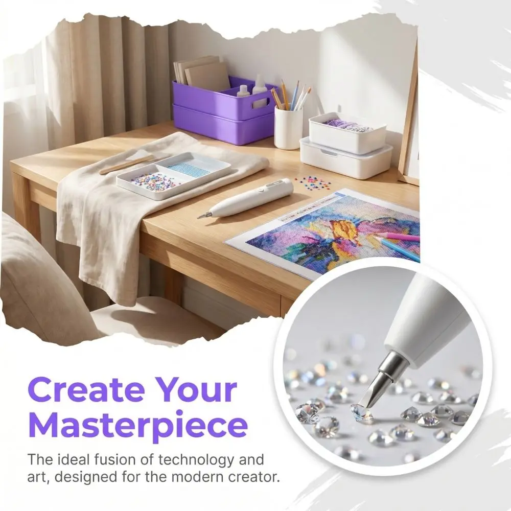 Absorbing Diamond Electric Diamond Painting Pen Electric Suction Metal Tip Diamond Painting Tool Painting Tool Magic Tool Pen view 5
