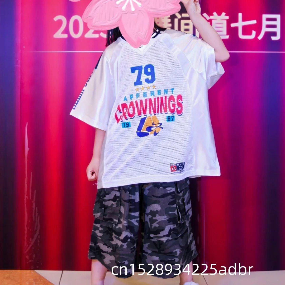 Street Dance Boys Hip Hop Girl Clothing Set Short Sleeve T Shirt Loose Tops Denim Shorts Jazz Performance Outfits Stage Costumes