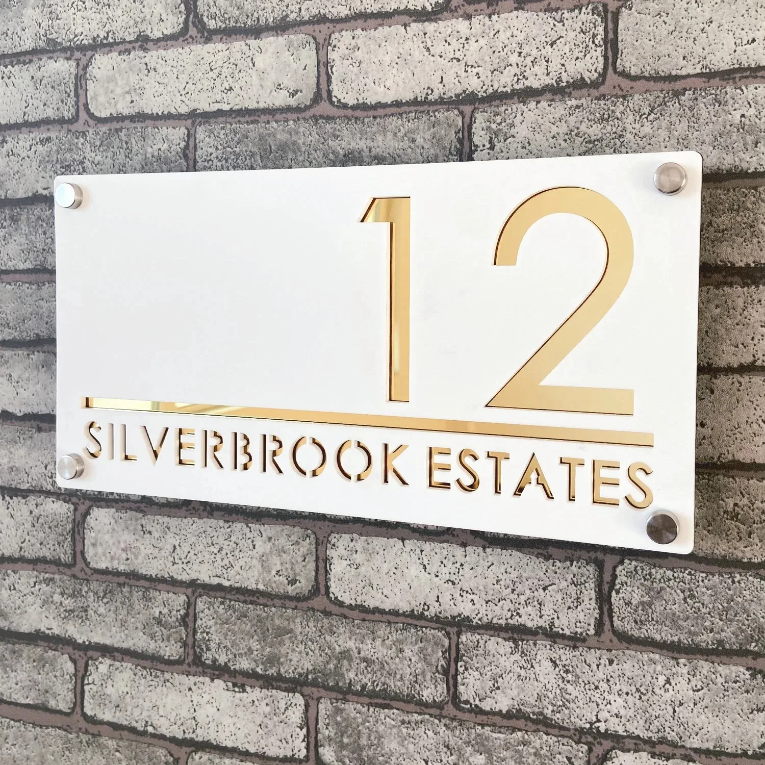 Custom House Number Address Sign 3D Laser Cut Acrylic Door Plate Outdoor Waterproof Personalized Street Home Villa Number Plaque