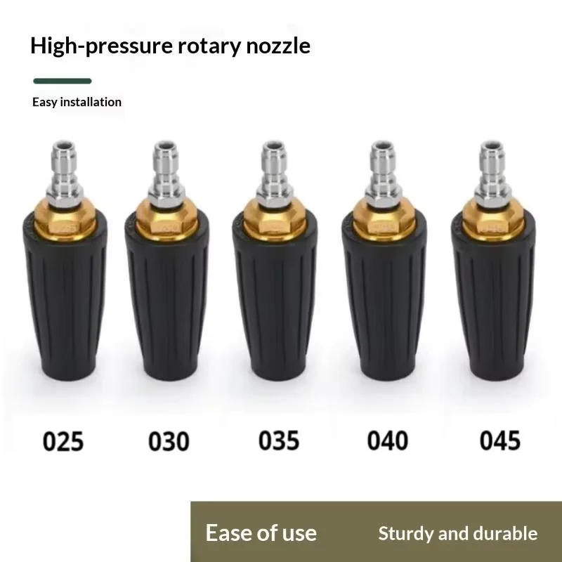 1pcs High Pressure Rotary Nozzle Ceramic Core Lotus Sprinkler Aluminum Shell Turbo Spray Nozzle for Car Wash Garden Irrigation