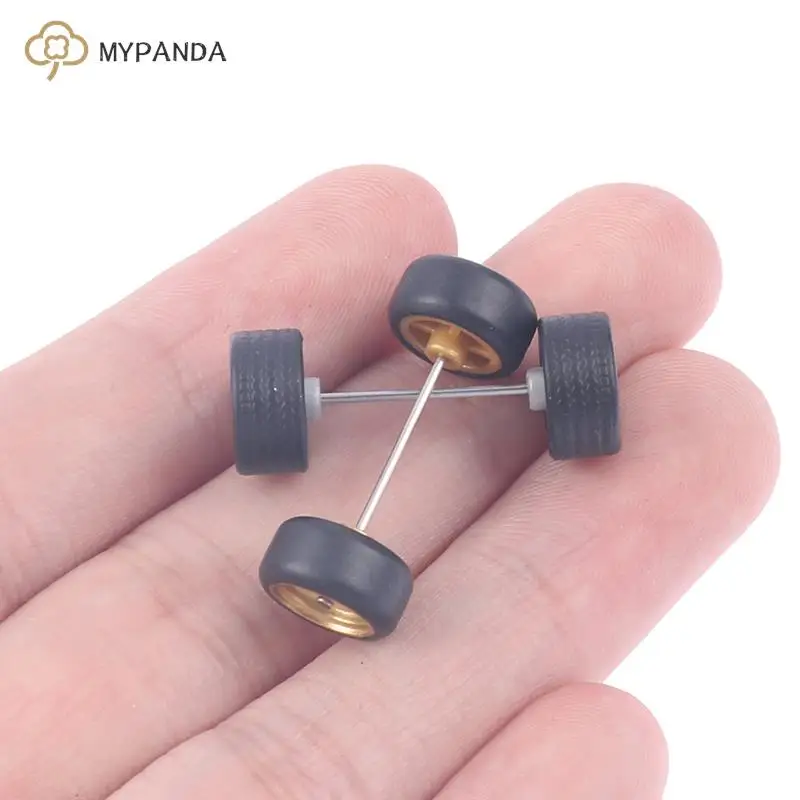 1/64 Wheels Model Car Wheels For Hotwheels With Rubber Tire Model Model Car Modified Parts Toys Power RefitCar Model Parts Set