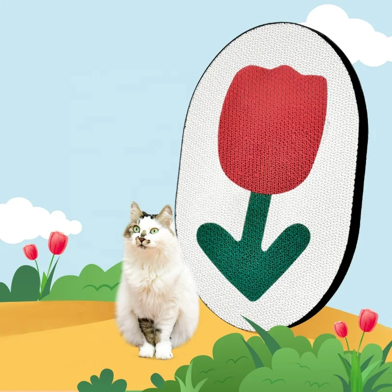 Tulip Cat Scraper Vertical Scraper Board Kitten Corrugated Scraper Board Wall Decoration