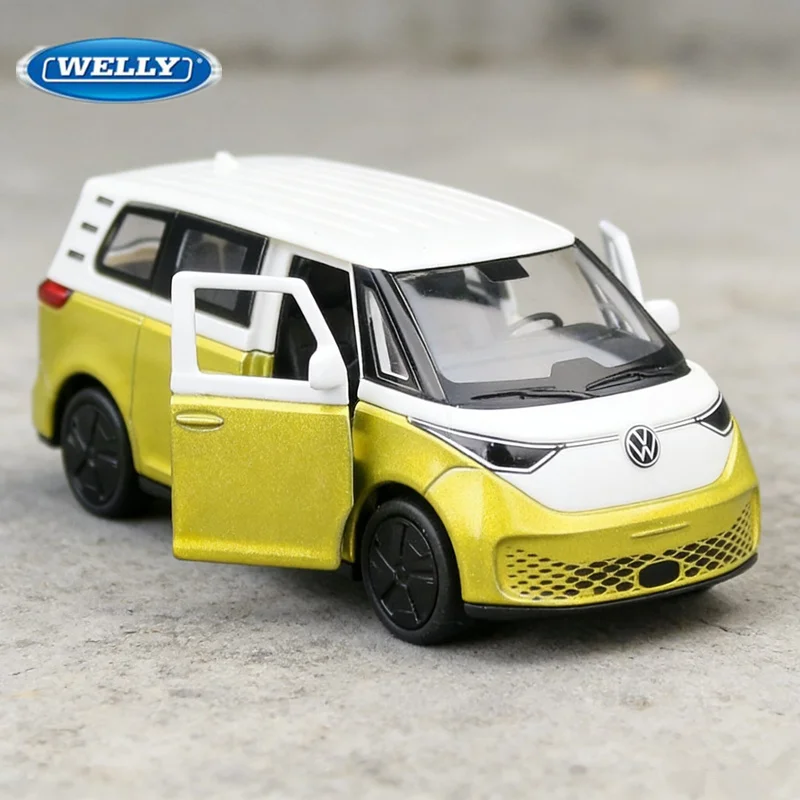 

Модель автомобиля Welly 1:36 Volkswagen ID BUZZ, литая металлическая игрушка, коллекционная модель автобуса, имитация транспортного средства, подарок для детей