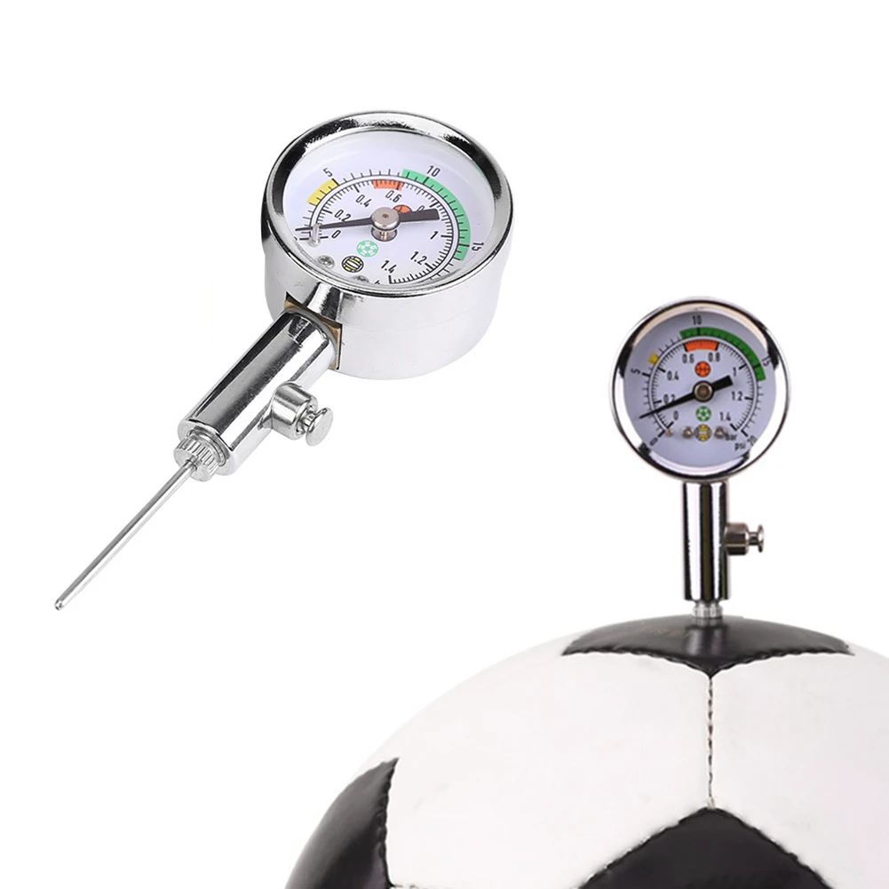 Barometer Bola Basket Portabel, Barometer Bola Sepak dengan Katup Pelepas Udara, Alat Ukur Olahraga Cepat yang Dapat Diisi Angin