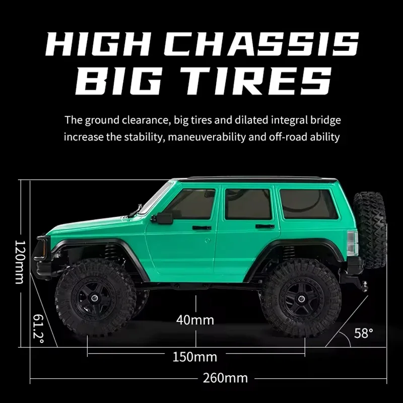 JJRC C8809 1/18 RC Car 2.4G Remote Control Crawler 4WD Electric Climbing Off-Road Model Car Toys for Children view 5