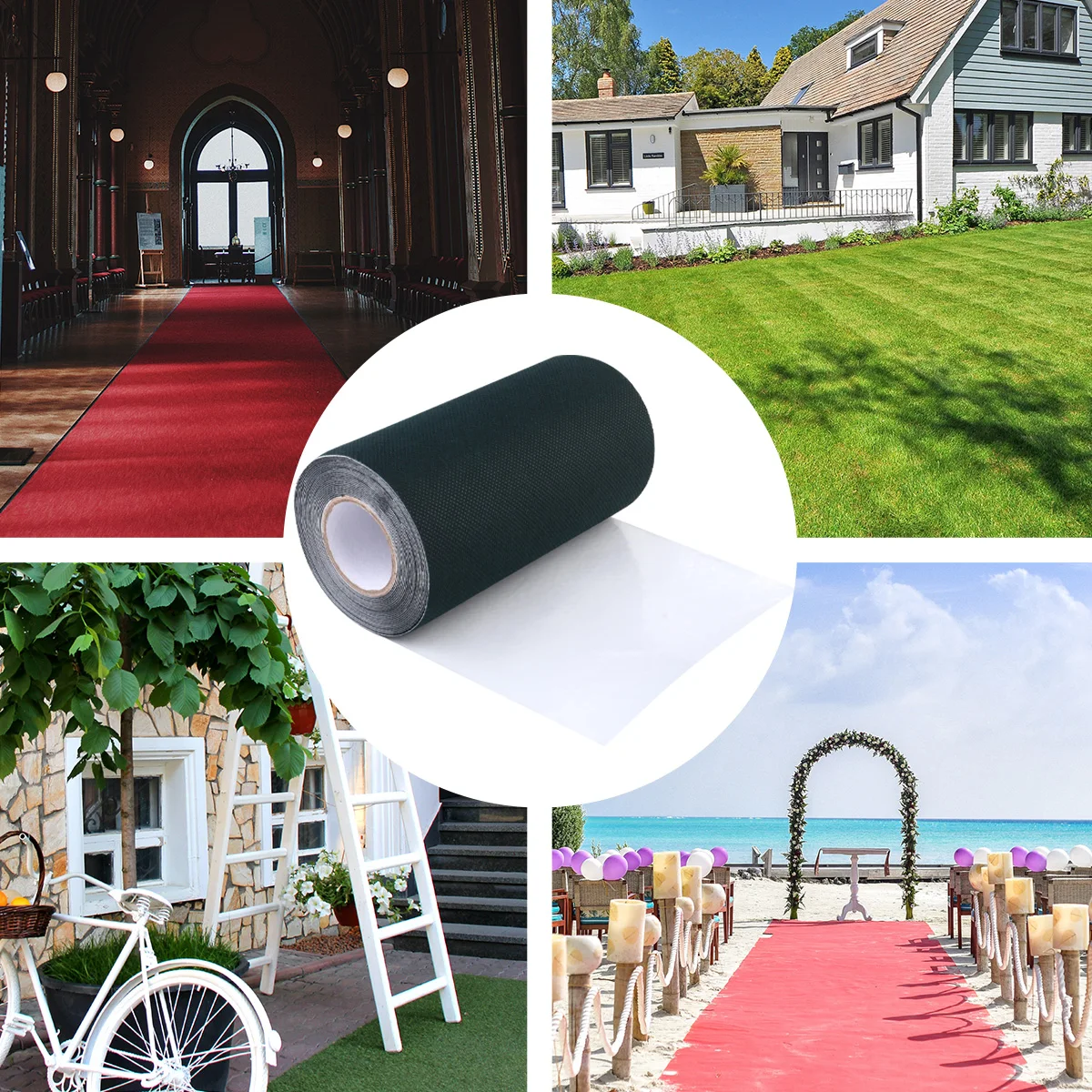 

Artificial Turf Tape Fake Lawn Seaming Mowing Splicing Green Single Side Durable Non-Woven Fabric Garden Lawn Walkway Yard Park