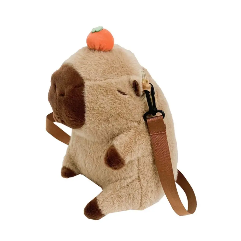 

Sweet Cartoon Capybara Plush Backpack Animals Capybara Cartoon Backpack Plush Doll Bag Large Capacity Students School Bag Girls