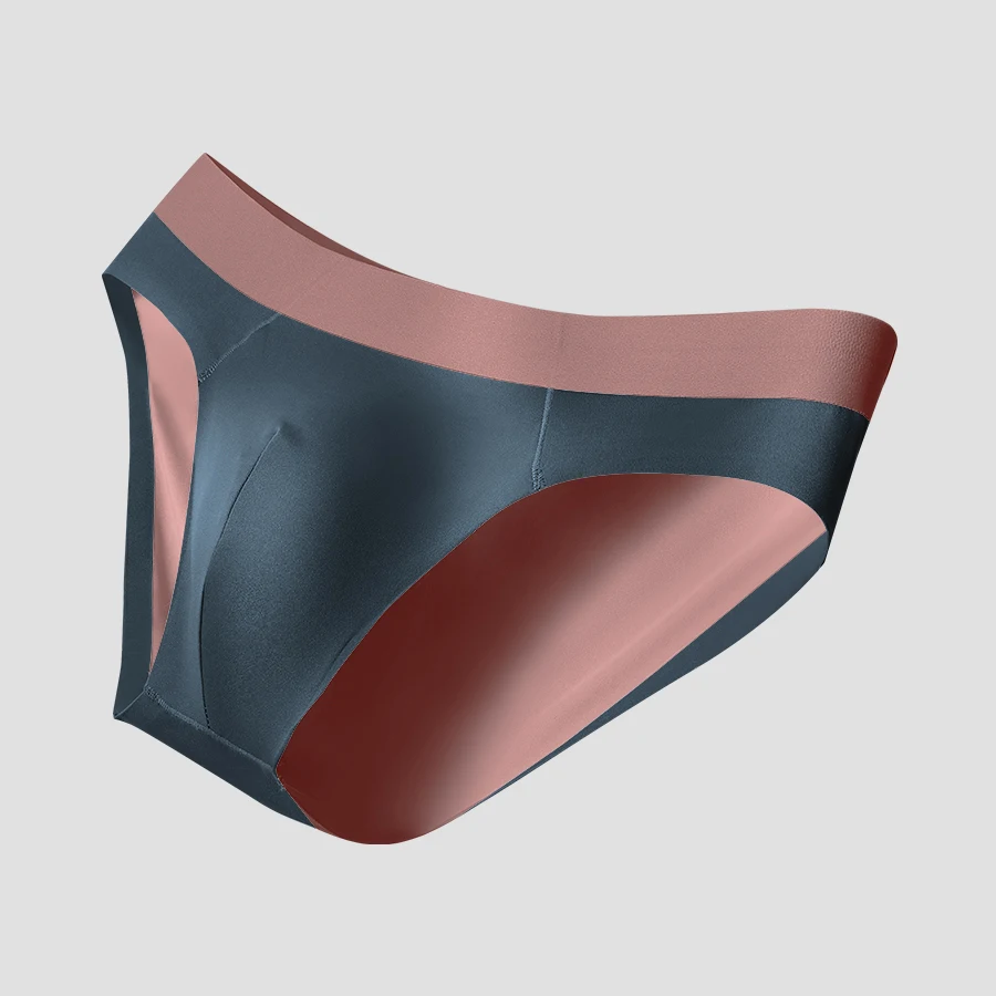 

Мужское бесшовное нижнее белье из ледяного шелка, дышащие треугольные брюки, летний тонкий стиль для мужских видов спорта, заниженная талия, сексуальный короткий разрез