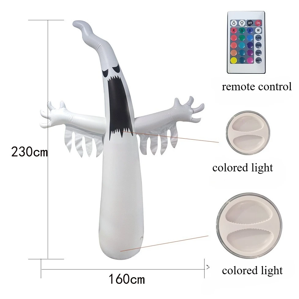 Glowing Inflatable Halloween Ghost Remote Control Flashing Ghost Horror Outdoor Courtyard Party Props Halloween Decoration - Image 6