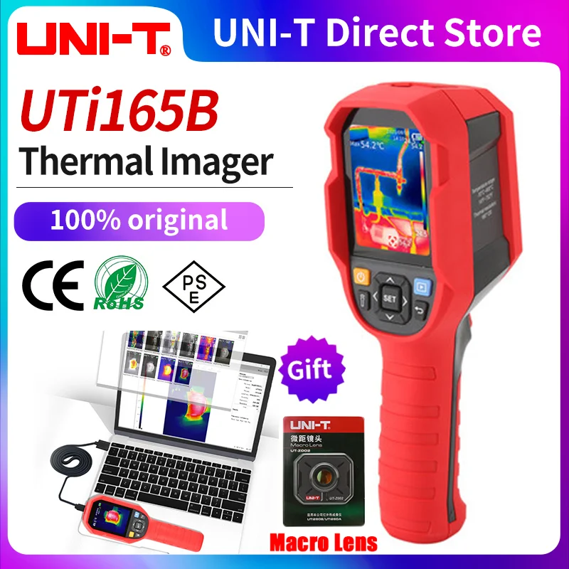 UNI-T กล้องถ่ายภาพความร้อนอินฟาเรดแบบมือถือ, กล้องถ่ายภาพความร้อนอุณหภูมิ UTi165B IP65เครื่องวัดอุณหภูมิ19200พิกเซล