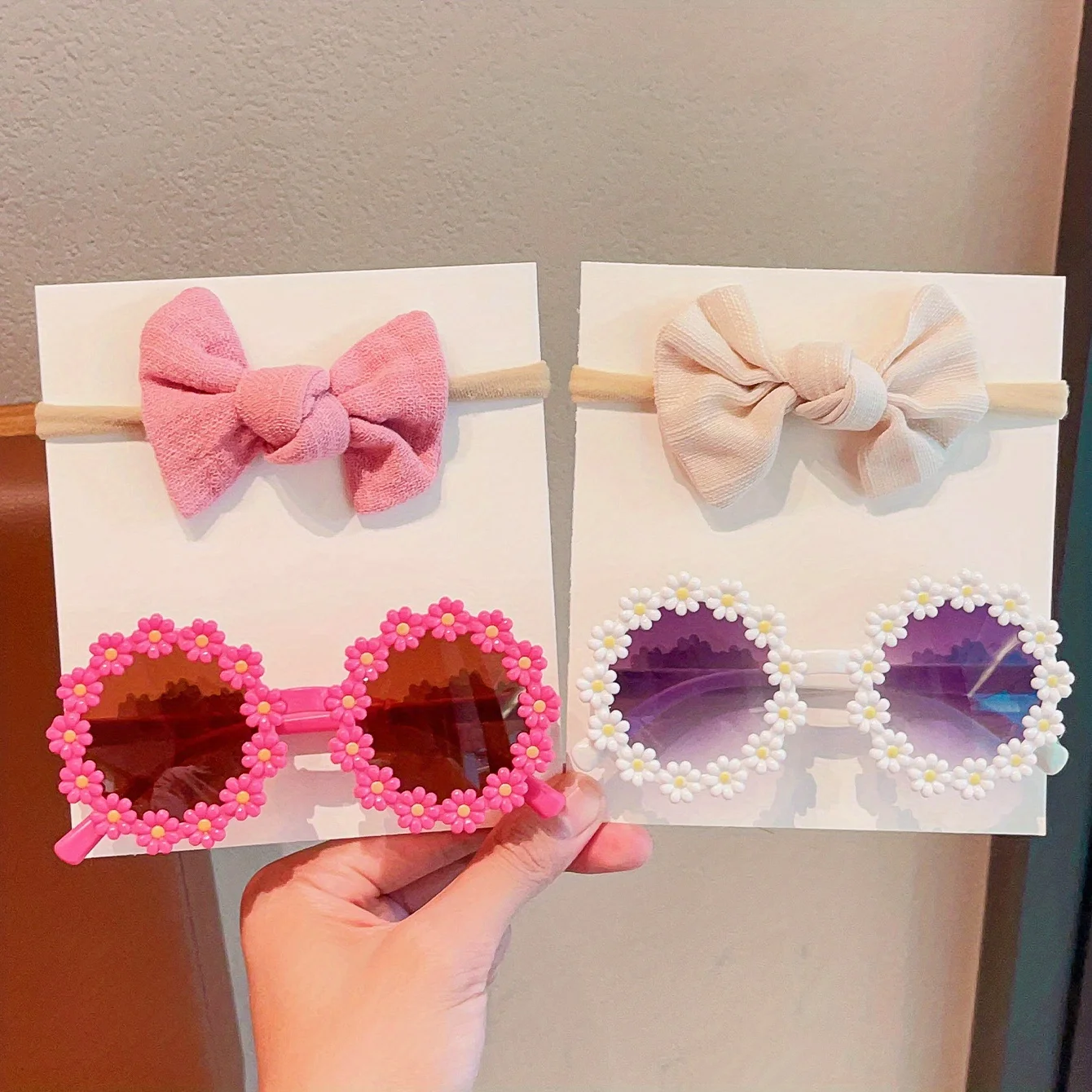 2/4 teile/satz Neue Baby Mädchen Junge Nette Einfarbig Schmetterling Bogen Haar mit Blume Set kinder Haar Zubehör