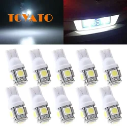 TCYATO 20 PCS Car LED Bulb T10 W5W 194 Signal Light 12V 5050 6000K White Auto Interior Dome Reading Maps Side Wedge Trunk Lamps