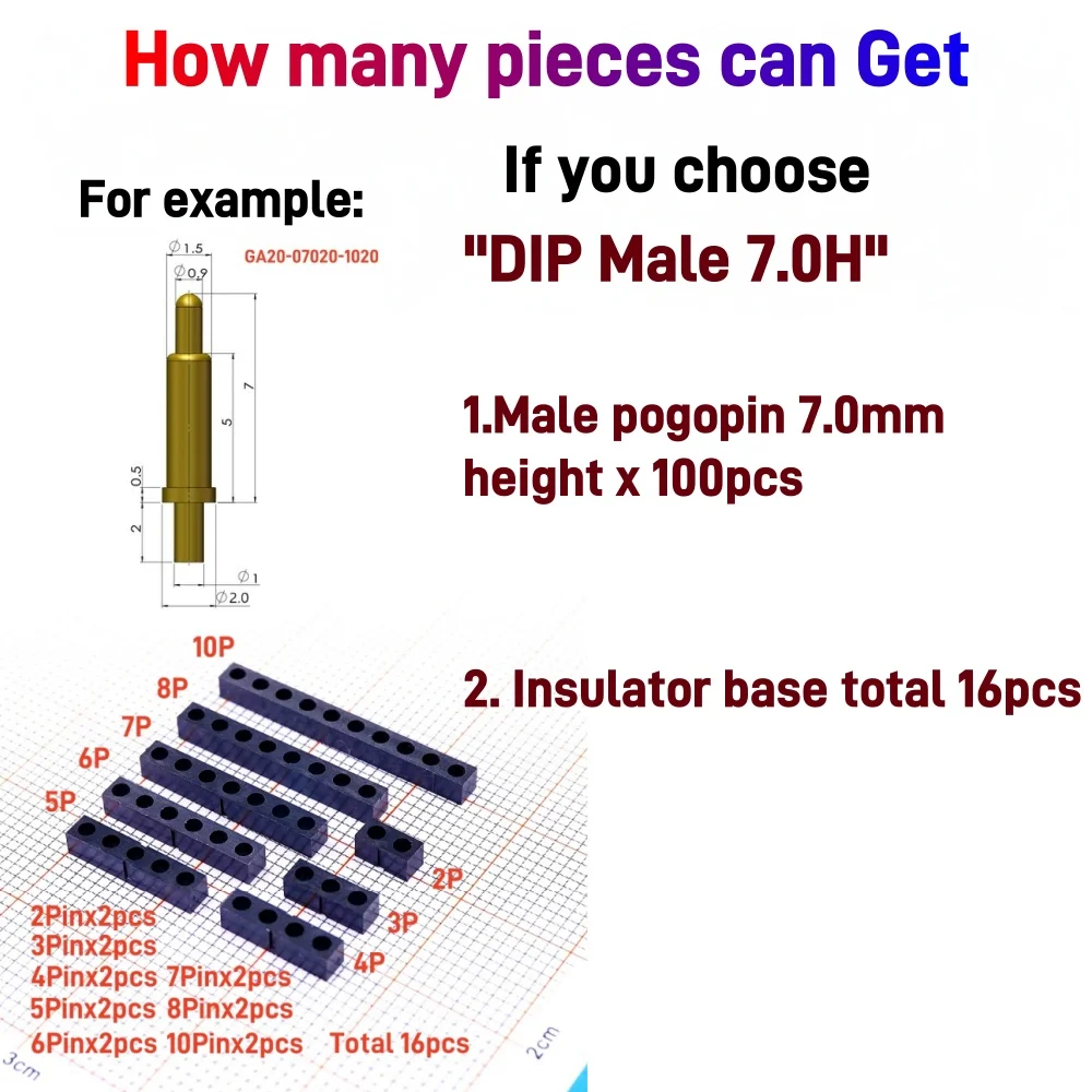 Spring Loaded Pogo pin connector Single Row DIY 2 3 4 5 6 7 8 10 Pole Pitch 2.54 Grid Through Hole PCB Male SMD SMT Female Pad
