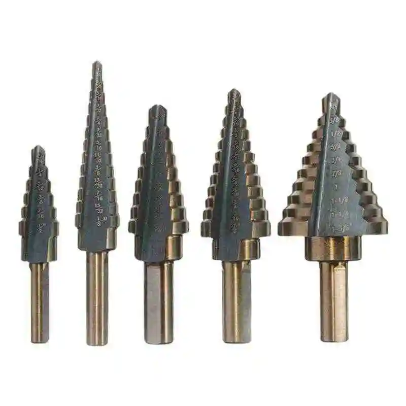 HSS 4241 Cobalt Step Drill Bit Set 50 Sizes for Metal Woodworking Multiple Hole Drilling Tool with Aluminum Case