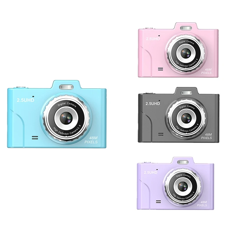 1080P Kid Camera 48MP Dual Lenses 8X Optical Zoom Mini CCD Camera 2.8In TFT Screen Great Gift For Boys -Pink