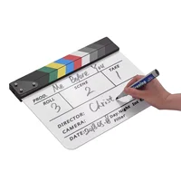Tablero de claqueta de escena de vídeo de Director, tablero de claqueta colorido acrílico para TV, película, acción de pizarra, accesorio de corte hecho a mano