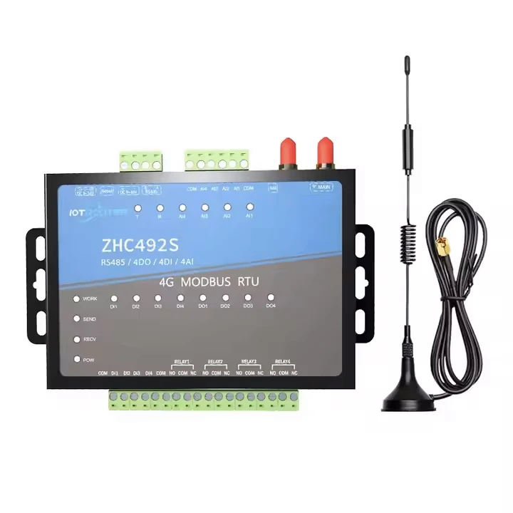 4G CAT-1 JSON Gateway Modbus RTU RS485 4DI/4DO Module MQTT Wireless Controller for IoT Communication Supports 2 Signal Relays