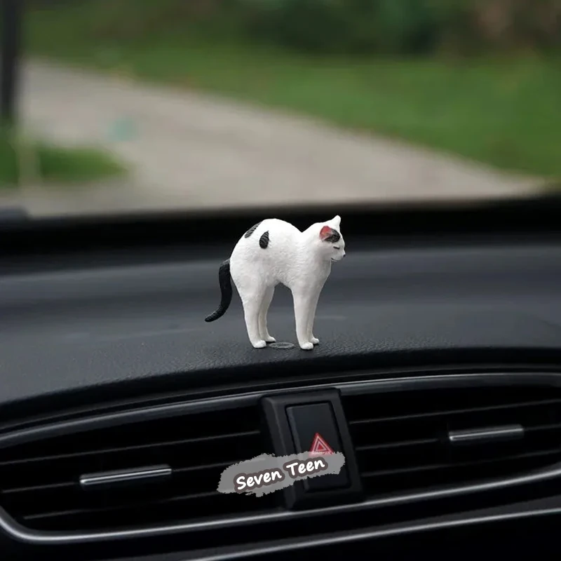 1Pc Realistic Simulation Kitten Figurine Cute Cat Ornament for Car Dashboard Window Sill Interior Decor